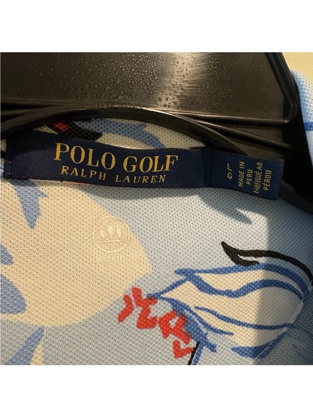 Ralph Lauren Polo Golf Dress Blue Floral Athletic Active Preppy Made In Peru L - Picture 5 of 9